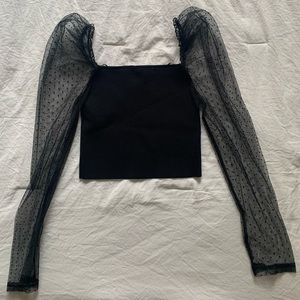 Polka Dot Sleeve Zara Crop